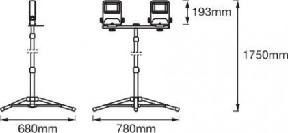 Прожектор OSRAM LED WORKLIGHT 2х30W 840 TRIPOD IP65 темно-сірий світлодіодний