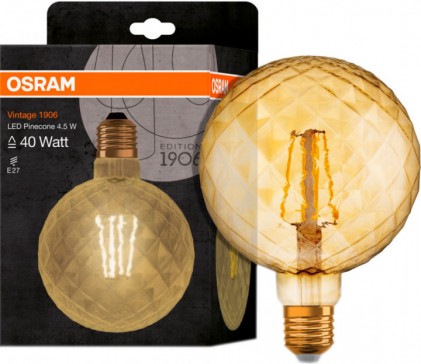 Led лампа OSRAM 1906LEDPINE 40 4.5W 2500K 230V FIL E27 светодиодная