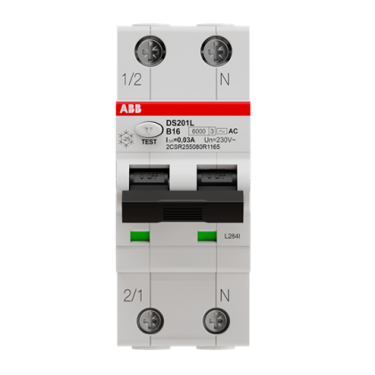 Дифференциальный автовыключатель ABB DS201 В16 AС30 16А 30mА 6kA