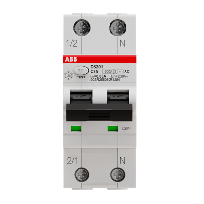 Дифференциальный автовыключатель ABB DS201 C25 AС30 25А 30mА 6kA