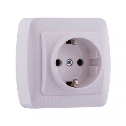 Розетка наружная LEZARD Demet 711-0200-122 с заземляющим контактом белая