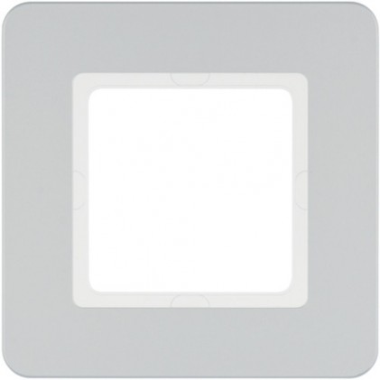 Рамка одинарная HAGER-BERKER пластик алюминий Q.7