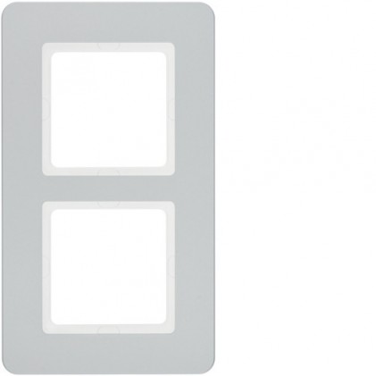 Рамка подвійна HAGER-BERKER пластик алюміній Q.7