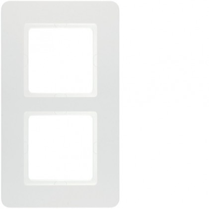 Рамка двойная HAGER-BERKER полярно-белый бархат Q.7