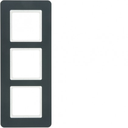 Рамка тройная HAGER-BERKER антрацитовый бархат Q.7