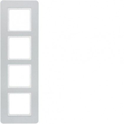 Рамка четверная HAGER-BERKER пластик алюминий Q.7