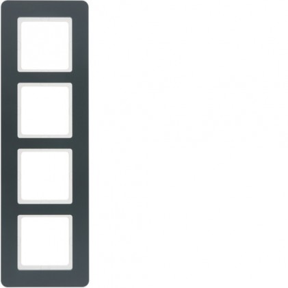 Рамка четверная HAGER-BERKER антрацитовый бархат Q.7