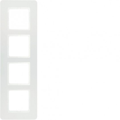 Рамка четверная HAGER-BERKER полярно-белый бархат Q.7