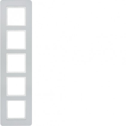 Рамка пятерная HAGER-BERKER пластик алюминий Q.7