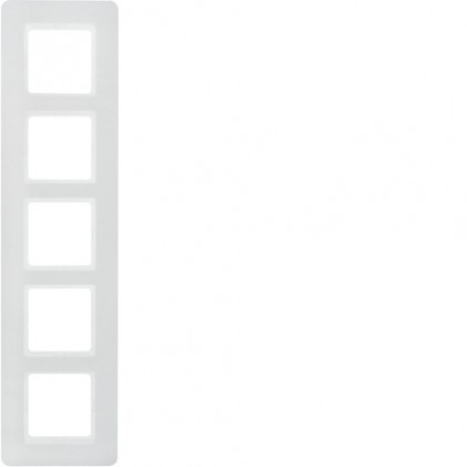 Рамка пятерная HAGER-BERKER полярно-белый бархат Q.7