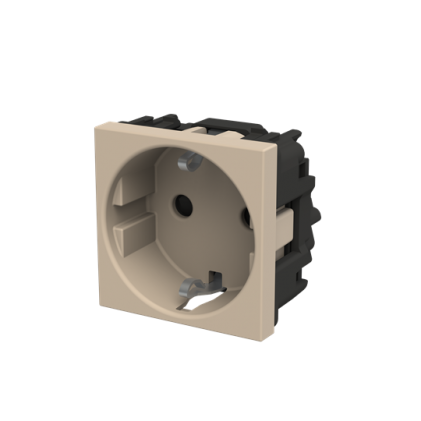 Розетка ABB Zenit  с заземляющим контактом и защитными шторками 2 мод. шампань N2288CV