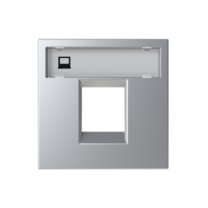 Лицевая панель ABB Zenit телекоммуникационных разъемов одинарная 2 мод. серебряная N2218.1РL