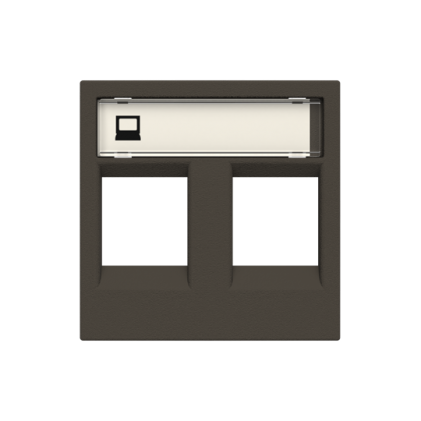 Лицевая панель ABB Zenit телекоммуникационных разъемов двойная 2 мод. антрацит N2218.2AN