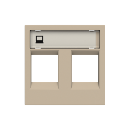 Лицевая панель ABB Zenit телекоммуникационных разъемов двойная 2 мод. шампань N2218.2CV