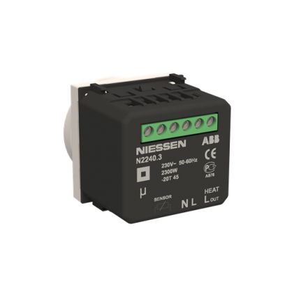 Терморегулятор теплого пола ABB Zenit с датчиком 2 мод. черный матовый N2240.3 NT