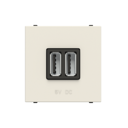 Зарядное устройство ABB Zenit USB type A (1.5А/2*0.75А) двойная белая N2285BL