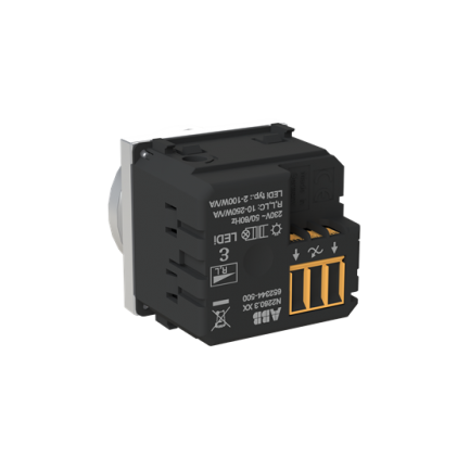 Светорегулятор ABB Zenit поворотный 2-100Вт 2 мод. серебряный N2260.3РL