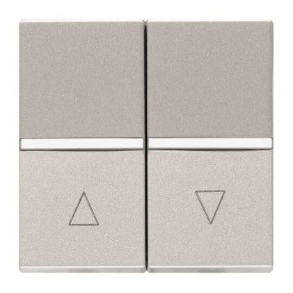 Выключатель кнопка для жалюзи ABB Zenit (сх.4) 2 мод. серебряный N2244 РL