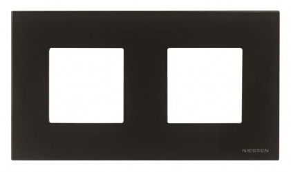 Рамка ABB Zenit 2 места стекло черное N2272СN