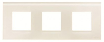 Рамка ABB Zenit 3 места стекло белое N2273СВ