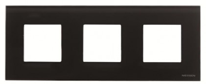 Рамка ABB Zenit 3 места стекло черное N2273СN