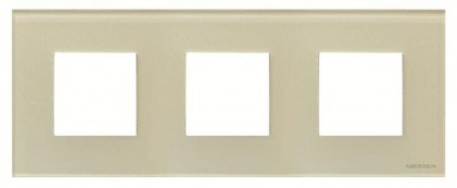 Рамка ABB Zenit 3 места стекло жемчуг N2273СР