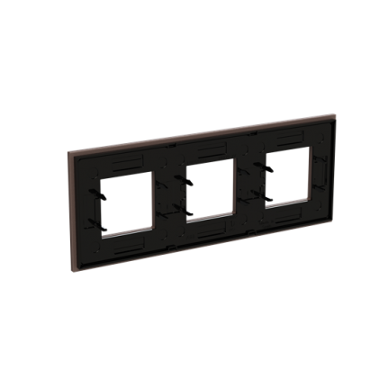 Рамка ABB Zenit 3 места стекло кофейное N2273СС