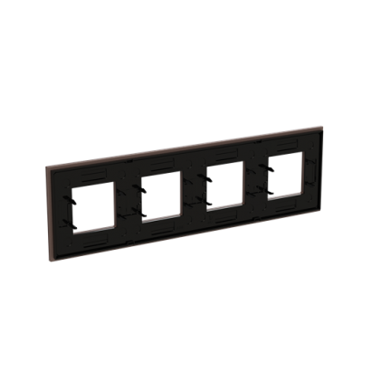 Рамка ABB Zenit 4 места стекло кофейное N2274СС