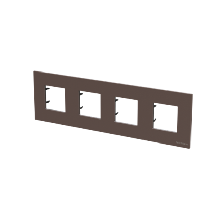 Рамка ABB Zenit 4 места стекло кофейное N2274СС