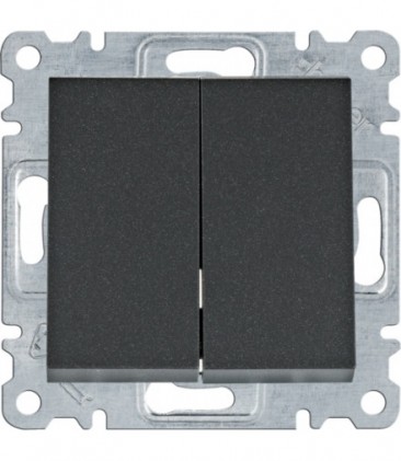 Выключатель HAGER LUMINA 2-клавишный 10А/250В черный