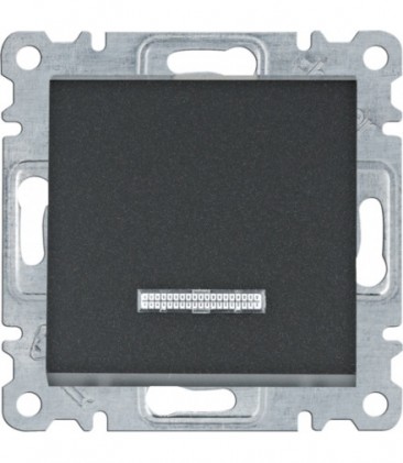 Выключатель HAGER LUMINA одноклавишный 1-полюсный с подсветкой 10А/250В черный