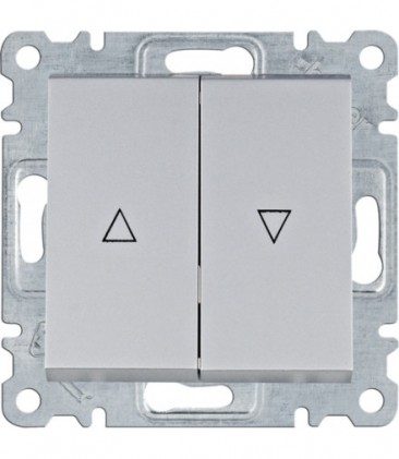 Выключатель HAGER LUMINA для жалюзи "Контактор" 1-тактовый н.о.-контакт 10А/250В серебряный