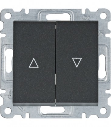 Выключатель HAGER LUMINA для жалюзи "Контактор" 1-тактовый н.о.-контакт 10А/250В черный