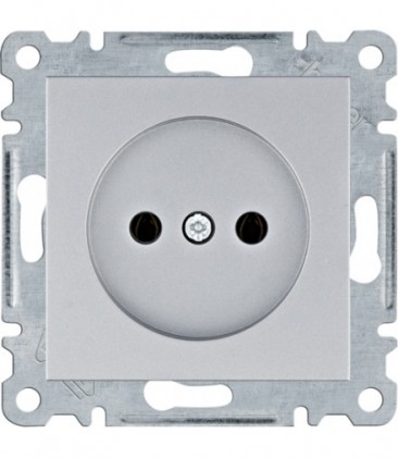 Розетка HAGER LUMINA без заземления 16А/250В IP20 серебряная