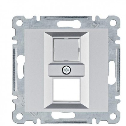 Центральна панель HAGER LUMINA подвійна для RJ12/RJ45 IP20 срібна