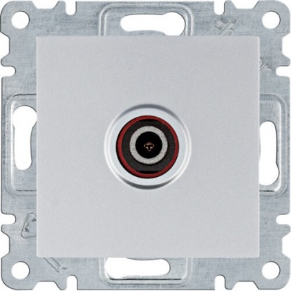 Розетка САТ HAGER LUMINA серебряная