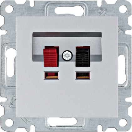 Розетка акустическая HAGER LUMINA серебряная