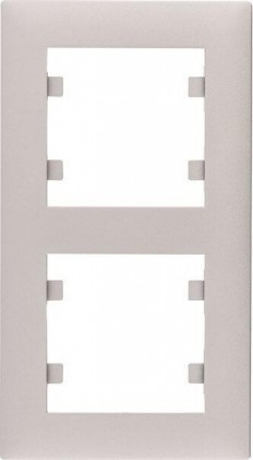 Рамка HAGER LUMINA-Intens вертикальная двухместная серебряная