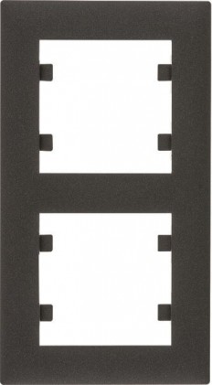 Рамка HAGER LUMINA-Intens вертикальная двухместная черная