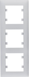 Рамка HAGER LUMINA-Intens вертикальная трехместная серебряная