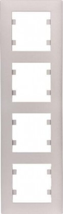 Рамка HAGER LUMINA-Intens вертикальная четырехместная серебряная