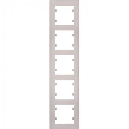 Рамка HAGER LUMINA-Intens вертикальная пятиместная серебряная