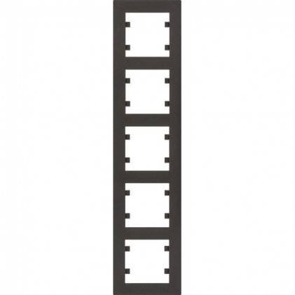 Рамка HAGER LUMINA-Intens вертикальная пятиместная черная