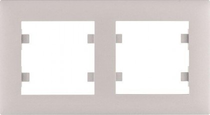 Рамка HAGER LUMINA-Intens горизонтальная двухместная серебряная