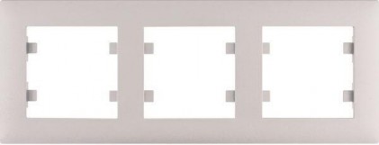 Рамка HAGER LUMINA-Intens горизонтальная трехместная серебряная