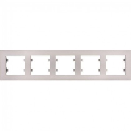Рамка HAGER LUMINA-Intens горизонтальная пятиместная серебряная