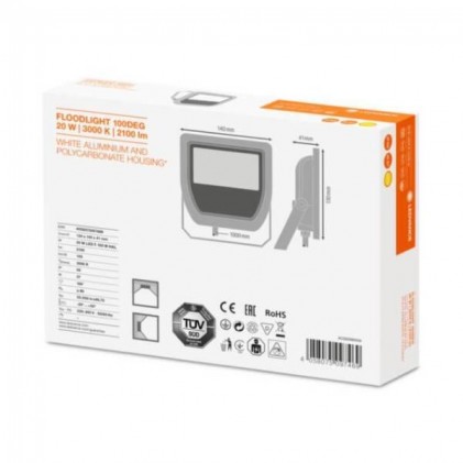 Прожектор OSRAM LEDVANCE FL PFM 20W/3000K SYM 100° WT IP65 білий світлодіодний