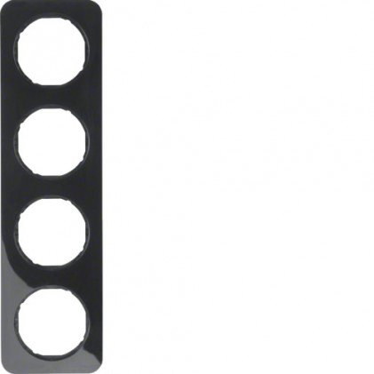 Рамка четверная HAGER-BERKER черная R.1