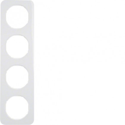 Рамка четверная HAGER-BERKER полярная белизна R.1