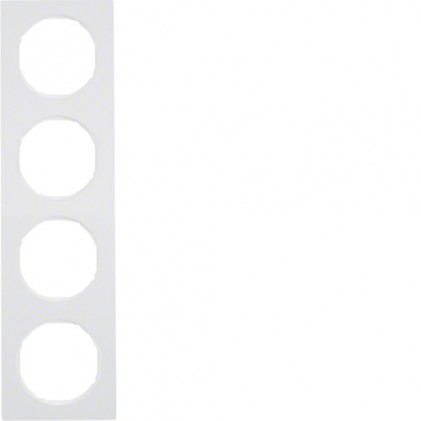 Рамка четверная HAGER-BERKER полярная белизна R.3